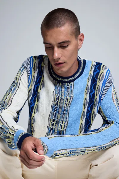 Desigual Jacquard Sweater In Blue