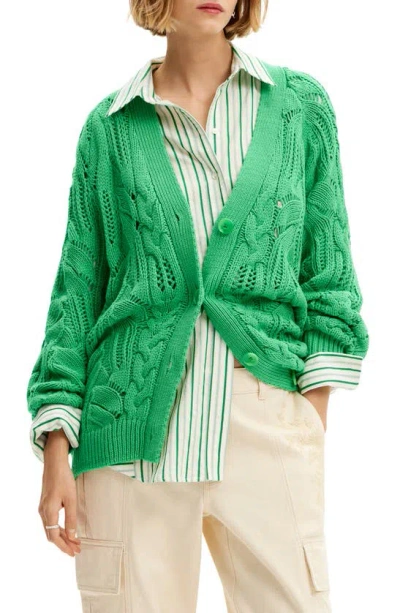 Desigual Janis Cardigan In Green