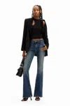 Desigual Danis Flare Jeans In Blue