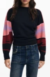Desigual Karla Print Crop Sweater In Black