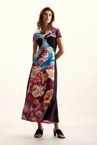 Desigual Knitted Dress Flowers M. C. Lacroix In Multi