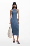Desigual Knot Fitted Midi Dress In Blue