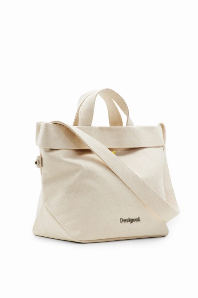 Desigual L Reversible Tote Bag In White