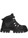 Desigual Lace-up Chunky Sole Track Boots In Black