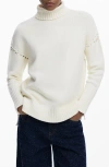 Desigual Laced Sleeve Turtleneck Sweater In Multi