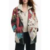 Desigual Lacroix Poster Tapestry Cotton Blend Coat In Mix