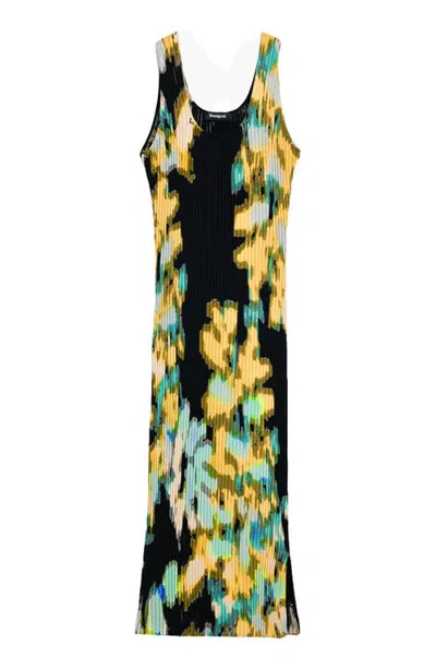 Desigual Lacroix Ribbed Sleeveless Dress In Multi