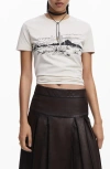 Desigual Double Waistband Denim Bermuda Shorts In Light Beige