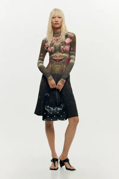 Desigual Landscape Mirror Dress In Black