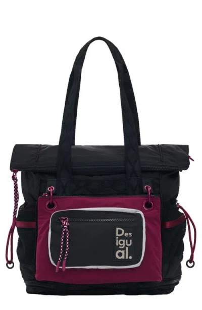 Desigual Large Convertible Backpack In Black