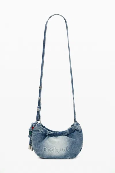 Desigual Large Crossbody Wallet Logo In Blue