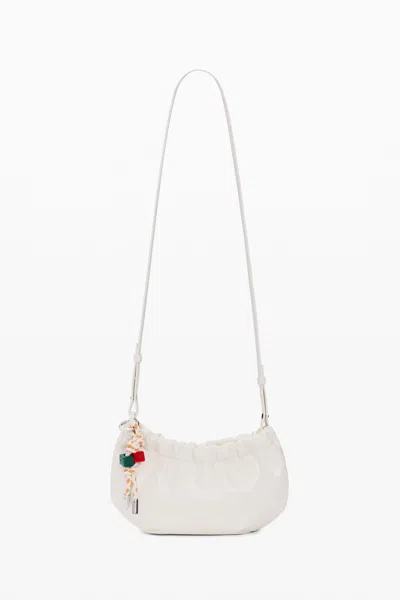 Desigual Large Crossbody Wallet With Charms In White