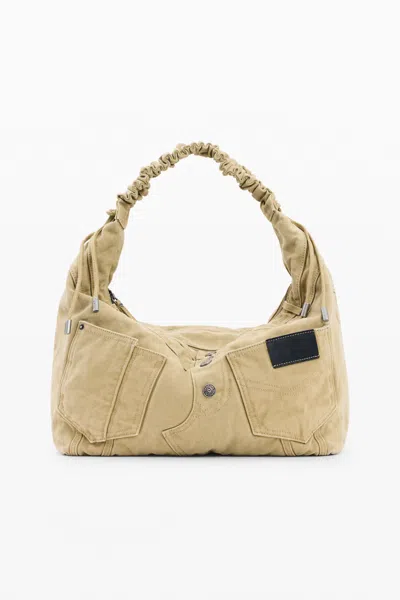 Desigual Large Denim Bag In Neutral