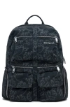 Desigual Large Embroidered Denim Backpack In Orange