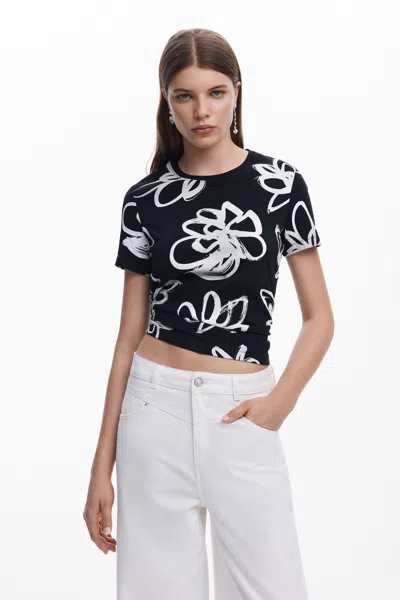 DESIGUAL LARGE FLOWER T-SHIRT