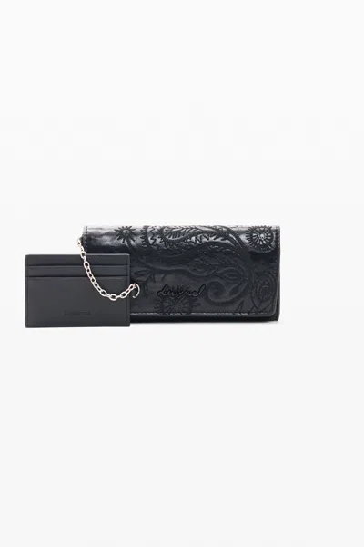 Desigual Large Long Wallet In Black