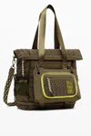 Desigual Large Multiposition Voyager Backpack In Green