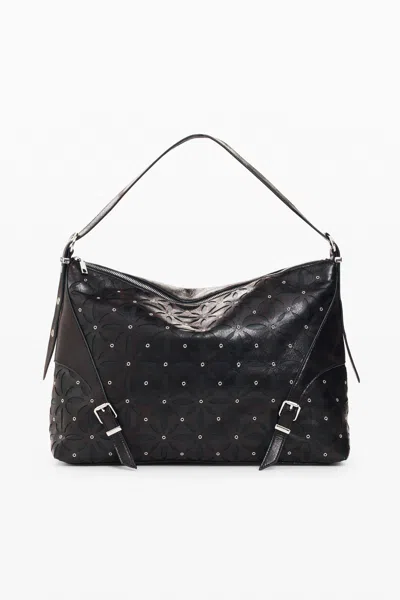 Desigual Large Shoulder Bag In Black