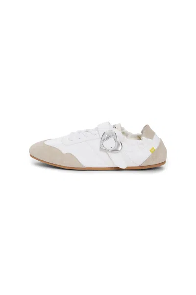 Desigual Leather Buckle Sneaker In White