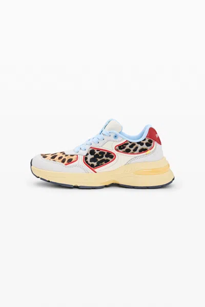 Desigual Leather Runner Sneakers In Multi