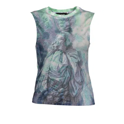 Desigual Light Blue Polyester Women Top In Multi