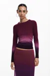 Desigual Light Gradient Sweater In Red