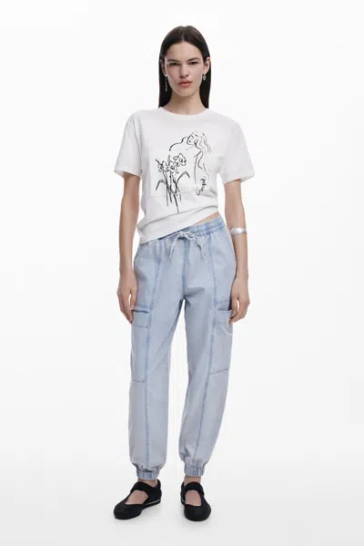 Desigual Light Jogger Jeans In Blue