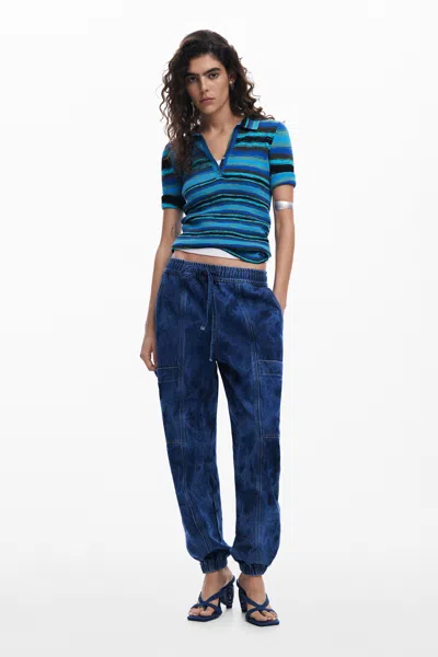 Desigual Lightweight Denim Jogger In Blue