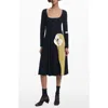 Desigual Lily Long Sleeve Jersey Midi Dress In Black