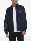 Desigual Logo-embroidered Denim Jacket In Blue