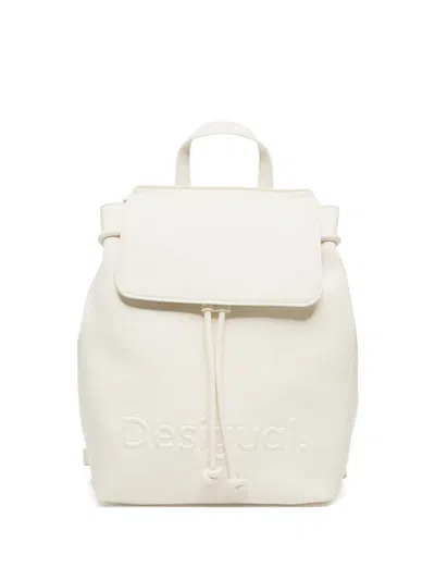 Desigual Logo-embossed Drawstring Backpack In Orange