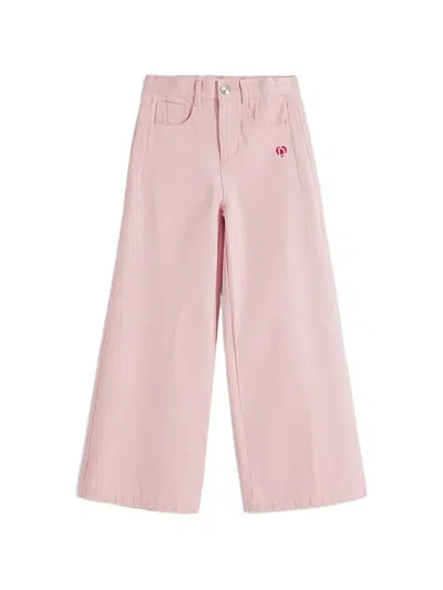 Desigual Kids' Logo-embroidered Jeans In Pink