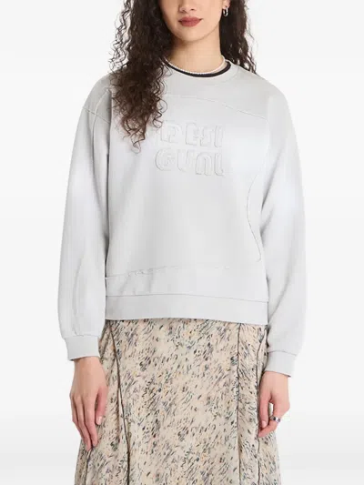 Desigual Logo-embroidered Sweatshirt In Gray