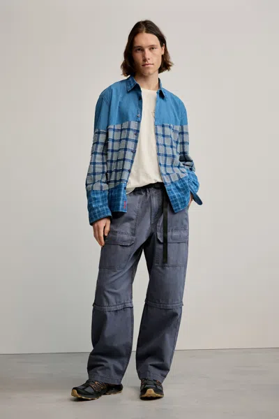 Desigual Long Cotton Trousers In Blue