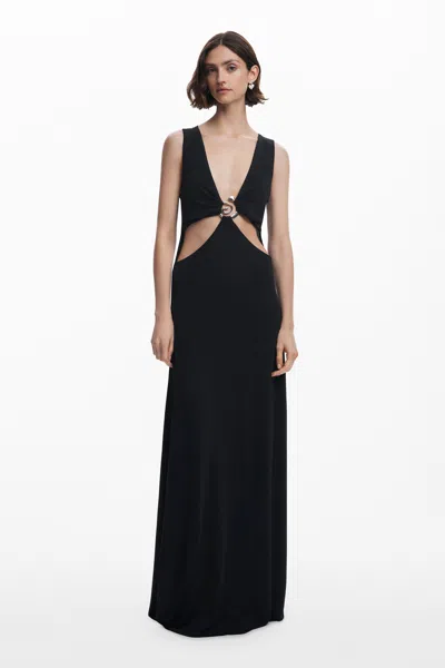 Desigual Long Dress With Metallic Appliqué