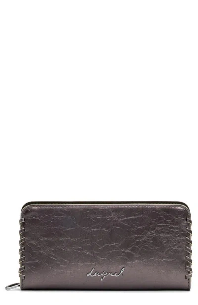Desigual Long Faux Leather Wallet In Brown