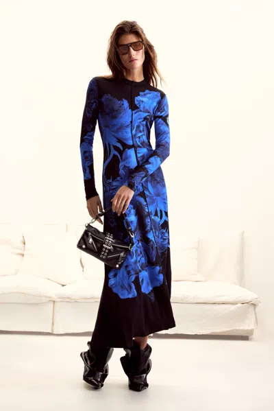 Desigual Long Floral Dress M. C. Lacroix In Blue