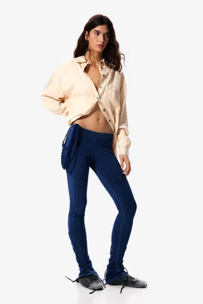 Desigual Long Knit Trousers Masha Popova In Blue