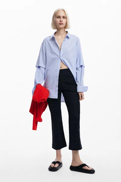 Desigual Long Trousers With Phrases In Black