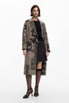 Desigual Long Patch Coat In White