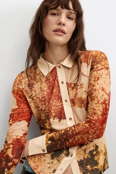Desigual Long Printed Shirt In Multi