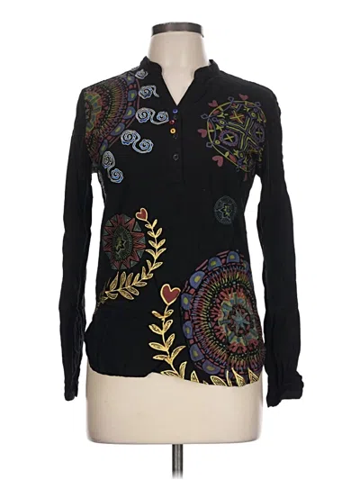 Pre-owned Desigual Long Sleeve Blouse In Black
