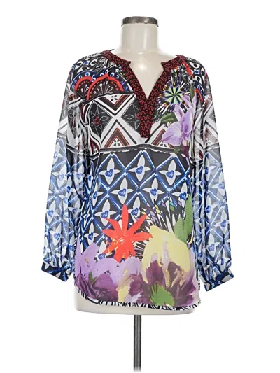Pre-owned Desigual Long Sleeve Blouse In Blue