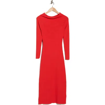 Desigual Long Sleeve Knit Dress In Red
