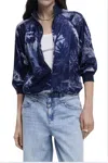 Desigual Long-sleeve Sweatshirt With A Turtleneck And Zipper Closure In Navy