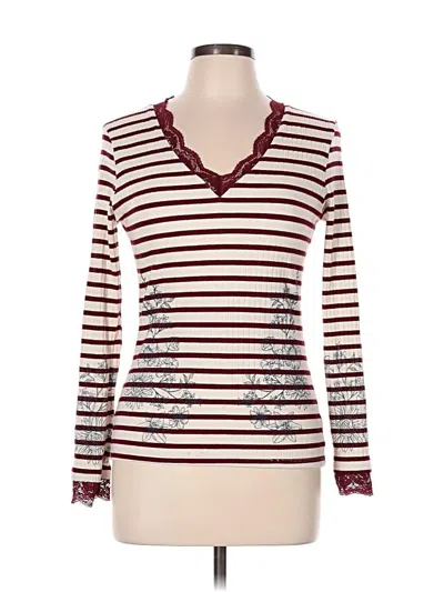 Pre-owned Desigual Long Sleeve T-shirt In Burgundy