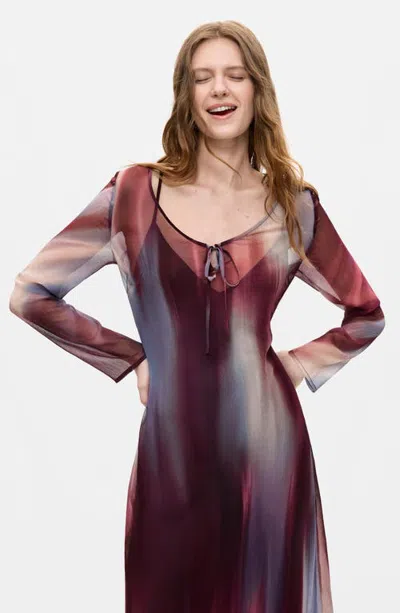 Desigual Long Sleeved Midi Dress In Brown