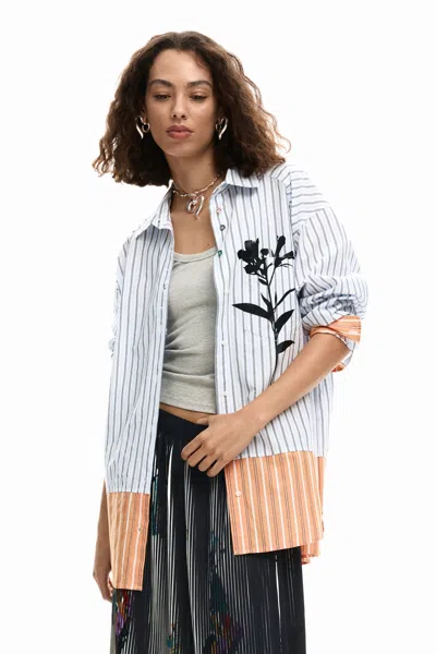 Desigual Long Striped Shirt In Multi