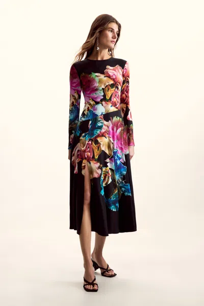 Desigual Long-sleeved Dress M. C. Lacroix In Brown