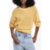 Desigual Loose Knit Cotton Blend Sweater In Yellow